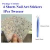 4 Sheets 5D Embossed Flower Nail Art Stickers,Self Adhesive Daisy Nail Stickers for Nails DIY Manicure Decorations with Tweezer (Flower-4Sheets)
