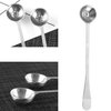 Qiuerte 2pcs Serving Spoons with Drain Hole, Stainless Steel Olive Spoon for The Jar, Pickle Spoons for Containers Canisters 7.5 inches