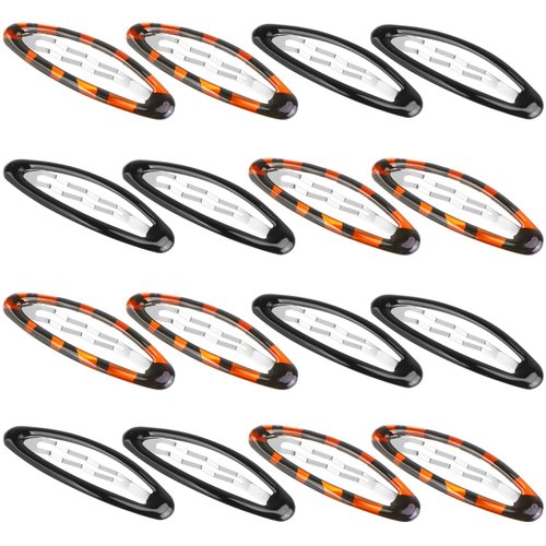 16 Pieces Oval Shaped Snap Hair Clip Epoxy Metal Snap Clips Non Slip Big Ellipse Hair Grip Barrettes for Women Girls Hair Accessories