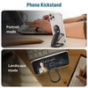 [2024 Newest] Mindsky Phone Grip for Kickstand Compatible with Finger Loop, 3-in-1 Phone Ring Holder Strap for All Mobile Phones-Black (Ligament Type)