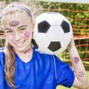 Football Temporary Tattoos,10 Sheets Pink Football Temporary Transfer Soccer Tattoos Stickers for World Cup Soccer Party Gift Birthday Party Bag Fillers Boys Girls Kids