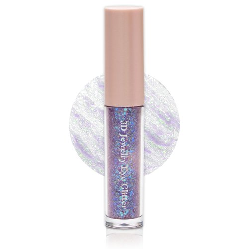 Hope Girl 3D Jewelry Eye Glitter 0.12 oz | Sparkly Shimmer Eyeshadow Face Glitter Makeup | Soft Korean Eye Liquid Glitter | No Flaking, No Fading, Gentle Formulation (#03 Lavender Quartz)