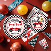 Suhelkit Race Car 2nd Birthday Party Decorations Tableware - Red Two Fast Birthday Decorations Party Supplies, Paper Plate, Cup, Napkin, Fork, Two Fast Two Curious Birthday Decorations Kids | Serve 24