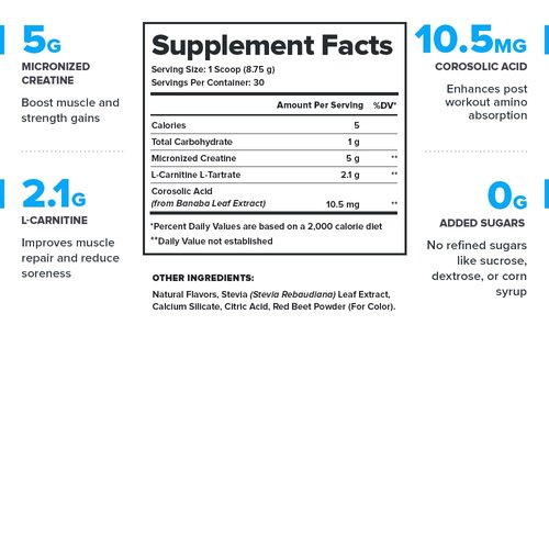 LEGION Recharge Post Workout Drink - Micronized Creatine Monohydrate Natural Post Workout Recovery Drink - Muscle Builder & Recovery Booster Post Workout Supplements (Strawberry Lemonade, 30 Servings)