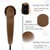 Rich Choices Claw Clip Ponytail Extension Human Hair 22 Inch Real Hair Ponytail Extension Balayage #6 Light Brown 120g One Piece Clip In Long Ponytail Hair Extensions Straight For Women