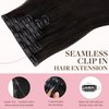 GOO GOO Clip in Hair Extensions Real Human Hair, 18inch 110g 7Pcs, 2 Dark Brown, Remy Human Hair Extensions Clip ins for Women, Natural Human Hair