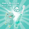 Papablic Toddler Sonic Electric Toothbrush for Ages 1-3 Years, Baby Electric Toothbrush with Cute Dino Cover and Smart LED Timer, 4 Brush Heads (Jo)