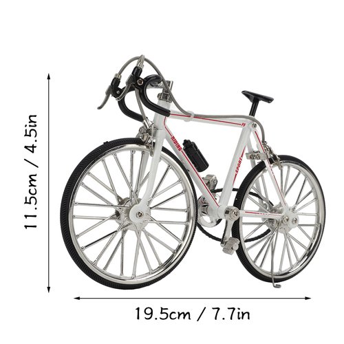 Pssopp Bike Model Mountain Bike Toy, Metal Bike Model Mini Model Ornament Desktop Decoration, 4.5 x 7.7in