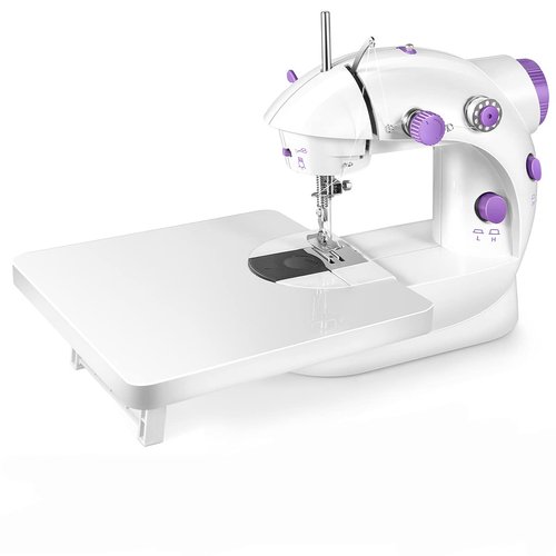 Urseow Portable Sewing Machine with Extension Table and Light,Mini Handheld Sewing Machine with Upgraded,Two Threads Double Speed Double Switches,Easy to Use for Kids,Beginners and DIY