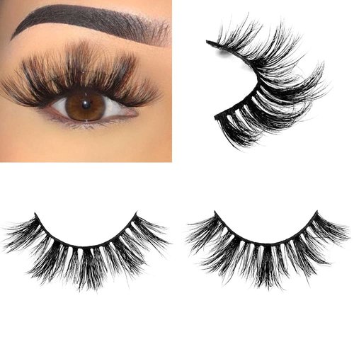 Kisslily 5 Pairs 18mm 3D Long Fluffy Mink Lashes Pack Wispy Curled Mink Eyelashes Wholesale Reusable Cruelty-Free Lashes Pack(BS08)
