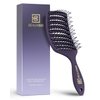 BEAUXSOI Vented Detangling Brush for Wet or Dry, Thick, Coily, and Curly Hair | Curved Vent Brush for Blow Drying