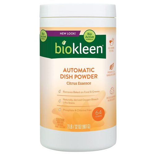 Biokleen Plant Based Automatic Dishwasher Dish Soap Powder- Spot-Free Results, 32 oz Citrus