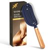 SHINLEA Speed Dry Detangler Brush, Spiral Vented Detangling Brush for Wet Hair, Metal-Infused Luxury Gold Handle, Curved Hairbrush with Massage Soft Bristles