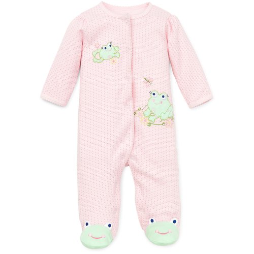 Little Me baby girls infant and toddler bodysuit footies, Pink, 3 Months US