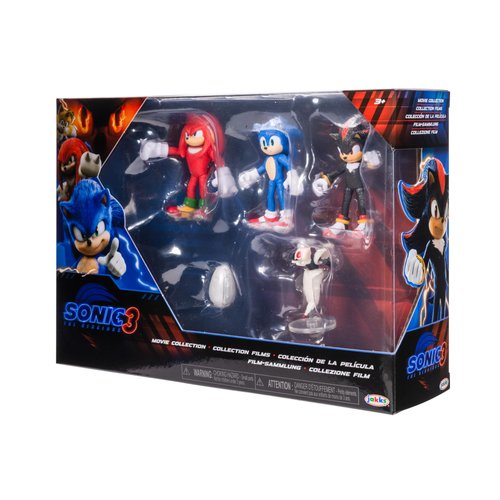 Sonic 3 Movie Action Figures 2.5-Inch Movie Collector Toy Figure Multi-Pack Includes Sonic Knuckles Shadow Buzz Bomber & Drone- Officially Licensed Toys
