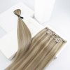 Sunny Clip in Hair Extensions Blonde Clip in Human Hair Extensions Light Blonde Highlighted Golden Blonde Clip in Hair Extensions Real Human Hair Blonde Hair Extensions 7pcs 120g 20inch