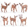Woodland Wild Animals Toy Playset White Tail Deer Figurines Toys Christmas Scene Decoration Cake Tooper Decoration Accessory Cognitive Toys for Kids 6 Pcs