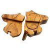 Oberstuff Mane Stay Horse Head All Natural Exotic Woods Puzzle Box, 4.75 X 4.5 X 2 with Sliding Wooden Key Lock, Sliding Cover and Inner Lid to Hidden Compartment. Hand-Made Wood Onlay Design on Lid.