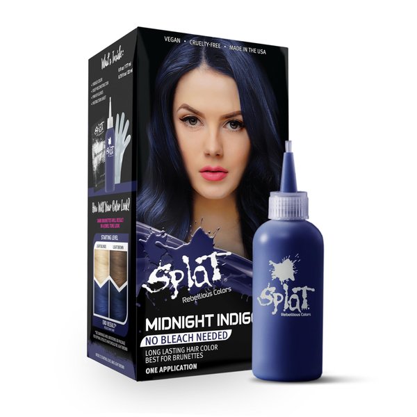 Splat Vegan and Cruelty-Free Semi-Permanent Hair Color Dye (6 Fl Oz, MIDNIGHT INDIGO)