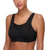 Wingslove Women's Full Coverage High Impact Wirefree Workout Non Padded Sports Bra Bounce Control (Black,36DD)