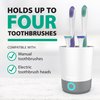 Steripod Brand UV Home Countertop Toothbrush Sanitizer, Reduces Harmful Microorganisms, Toothbrush Holder and Cleaning Station, Holds Four Toothbrushes