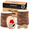 Falling in Art 2.3-3.1 Inches Natural Wood Slices Set for Crafts - 25Pcs Round Wood Discs with Pre-drilled Hole for DIY Projects, Christmas Ornaments and Wedding Decoration