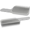 FOWSRHRG Fade Combs - 2PCS Barber Gradient Positioning Combs, Flat/Curved Push Edge for Blending Fades, Hair Cutting Guide Tools for Home & Salon Use