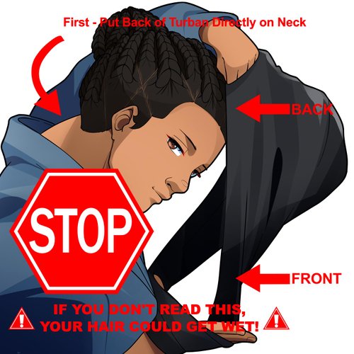 SWIG Swim Turban - Black, Waterproof, Non-Slip, Snug Easy Grab n You Go, Chlorine, Saltwater, UV Defense, Natural Hair Protection Silicone Cap & Bonus Waterproof Travel Tote Beach Bag w/Strap Buckle