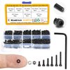 660 Pcs M2 Screw Assortment,M2*4mm/6mm/8mm/10mm/12mm/16mm,12.9 Grade Alloy Steel, Metric Hex Socket Head Cap Screws Nuts Washers Kit, Black Zinc Plated Anti Rust Upgrade