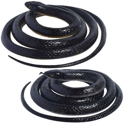 ZPMYi 2 Pcs Rubber Snakes Decoration for Garden Props to Scare Birds, Squirrels, Mice, Prank Toys, Theater Props, and Party Favors for Kids