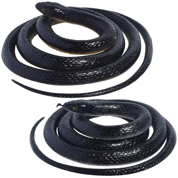 ZPMYi 2 Pcs Rubber Snakes Decoration for Garden Props to Scare Birds, Squirrels, Mice, Prank Toys, Theater Props, and Party Favors for Kids