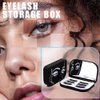 YiQiYi Cosmetic Case Empty Eyelashes Storage Case with Makeup Mirror Holder Box Fake Eyelash Packing Travel Storage Case Eyelashes Bag(Black)