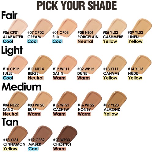 FOCALLURE PerfectBase Lasting Poreless Liquid Foundation, Medium to Full Coversage with Matte Finish, Covers Blemishes & Under-Eye Circles for All Skin Types, YL03 LINEN