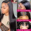 13x4 Straight Lace Front Wigs Human Hair 200% Density Hd Transparent 26 Inch Straight Frontal Wig for Women Glueless Straight Wigs Pre Plucked with Baby Hair Bone Straight Black Wig Brazilian Hair