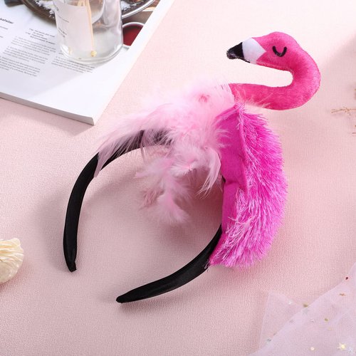 IMIKEYA Flamingo Headband, Pink Costume Headband for Children, Flamingo Hair Accessory for Tropical Carnival Party Decoration, Photography Prop, Holiday Headband