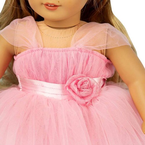 HWD Girls Doll Clothes and Accessories, Princess Costume, Wedding Dress, Party Gown Dress for 18 inch Dolls (Pink)