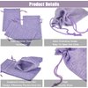Bezall 50Pcs Burlap Bags with Drawstring 2.7 x 3.5 inch, Linen Gift Bags Jewelry Pouches Sachets for Wedding Party Favor, DIY Crafts, Presents (Light Purple)