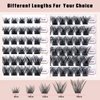 Cluster Lashes with Eyelash Applicator, Individual Lashes Natural Look, 40D DIY Eyelash Extensions with Soft Band, 144pcs D Curl Long Eyelash Clusters(30D 40D, 8-16MIX)