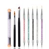 JERCLITY 8pcs Nail Art Brushes Set Ombre Nail Brush Dotting Pen Nail Art Liner Brushes French Tip Brush Lace Nail Brush Gradient Painting Pens Nail Sponges for Ombre Brush Nail Art Tools Set