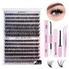 BlinLaLune DIY Lash Extension Kit 30D 40D Eyelash Clusters 9-16mm,280PCS Individual Lashes Perfect for At-Home Use, Beginner-Friendly with Bond Seal Remover and Tweezers (Black, 30D&40D9-16MM280PKit)