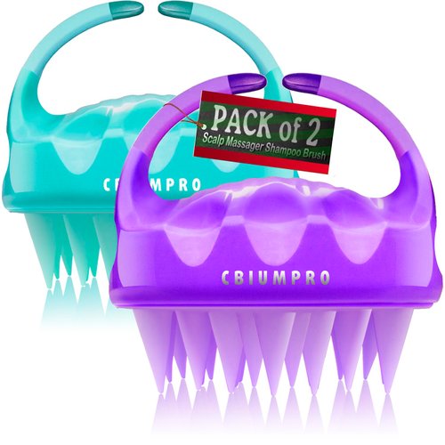 Cbiumpro 2-Pack Scalp Massager Hair Shampoo Brush, Scalp Brush, Scalp Scrubber for Dandruff Removal, Ultra Soft Silicone Scalp Exfoliator for Hair Growth - 100% Fit All Hair Types