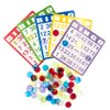 YH Poker Yuanhe Bingo Cards Game Set - Includes 100 Bingo Cards and 1000 Colorful Transparent Bingo Chips, Great for Bingo Games,Card Games, School Classroom Games,Family Gathering Activity