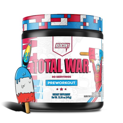 REDCON1 Total War Preworkout - Contains 320mg of Caffeine from Green Tea, Juniper & Beta Alanine - Pre Work Out with Amino Acids to Increase Pump, Energy + Endurance (Rocket Bomb, 30 Servings)