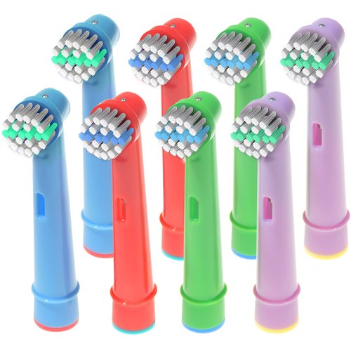 Replacement Toothbrush Heads for Oral B Braun Electric Toothbrush- 8 Pk of Kids Colorful Brush Heads Compatible with Oralb- Soft Bristles, Small Heads, Fits Pro 1000, Triumph, Clean, io, Cross+ More