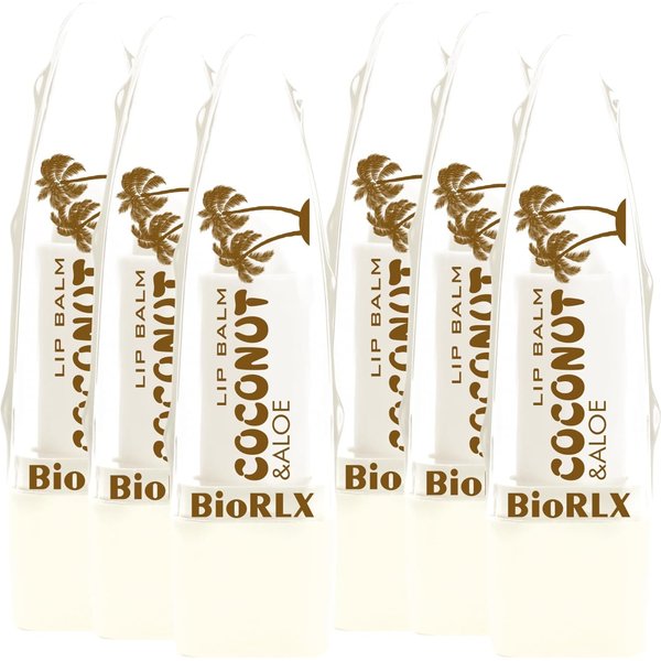 BioRLX Coconut with Aloe Vera Lip Balm (Six Lip Balms)