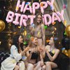 Light Pink Happy Birthday Balloons Banner,16 Inch Mylar Foil Letters Set,Inflatable Reusable Party Decor,for Women,Men,Kids Boys & Girls Birthday Decorations Party Supplies