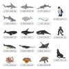 BRETOYIN Mini Sea Animals Figurines Fish Set 18PCS Whale Bath Toys Figure Whale Ornament for Kids Toddlers Preschool Educational Playset