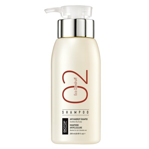 Biotop Professional 02 Eco Dandruff Shampoo - Dry Scalp Treatment & Hydrating Shampoo with Pro Vitamin B5, Zinc Pyrithione & Chamomile - Reduces Irritation and Prevents Future Dandruff (8.45oz)