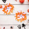 Halloween Hair Bows Clips, 2 pcs Ghost Hair Clips for Girls Kids Teens Orange Grosgrain Ribbon Bow Non-slip Alligator Clip Hair Accessory for Halloween Costume Party Spooky Season