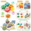 WOOD CITY Stacking Toys for Toddlers 1-3, Montessori Shape Sorter Baby Toys 12-18 Months, Wooden Block Educational Puzzle Toys for Boys Girls 1 2 3 4 Year Old Preschool Learning Gifts